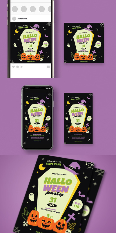 万圣节活动海报模板下载（AI,PSD）