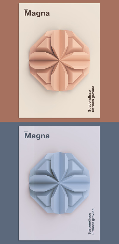 3D抽象形状背景海报设计模板