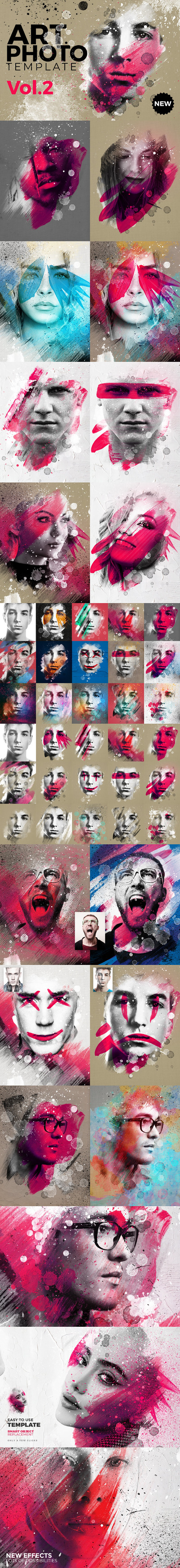 艺术写真/肖像涂料水彩画照片特效模板