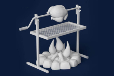 烧烤架C4D模型下载（FBX）