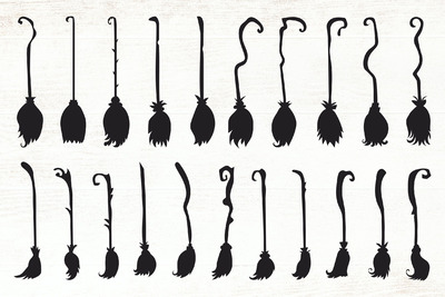 万圣节女巫扫帚图形（AI,EPS,PNG,SVG）