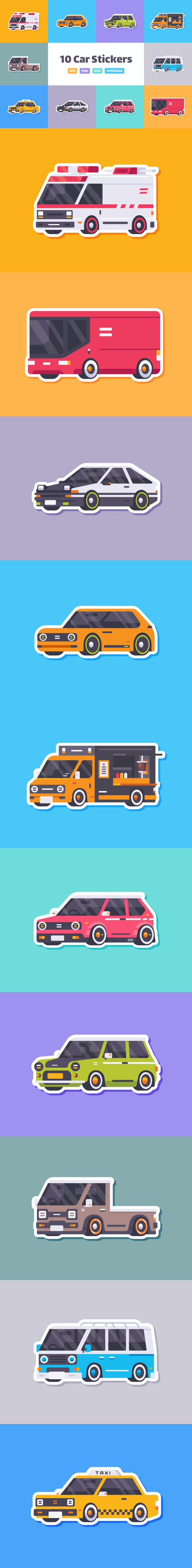 时尚高端可爱清新简约少见矢量卡通车贴大集合