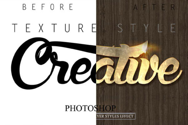 3D闪亮金色金属质感文字效果样式素材