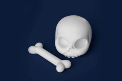 头盖骨骨头C4D模型下载（FBX）