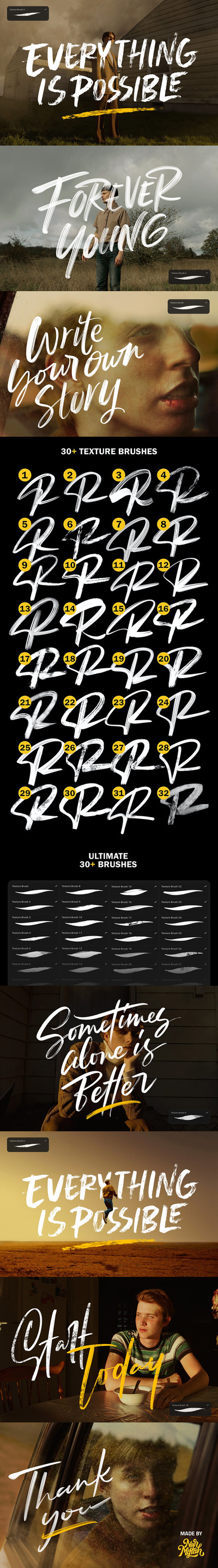 Procreate字母笔刷下载(brushset)