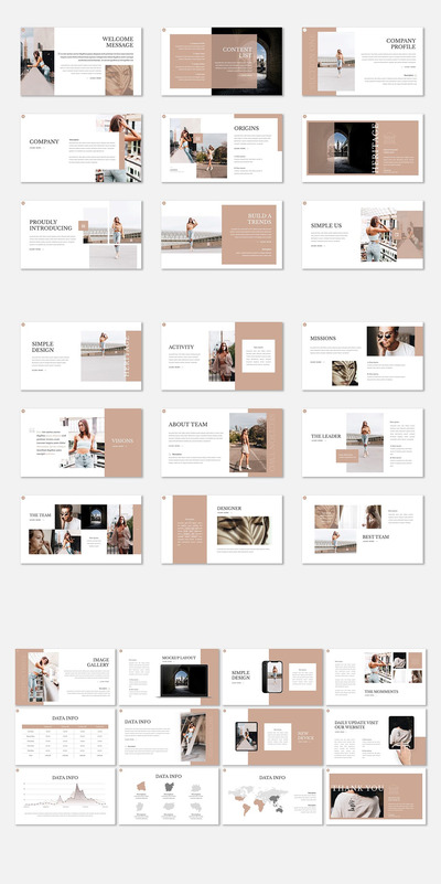 高雅风格的品牌PPT模板下载（PPTX,Key）