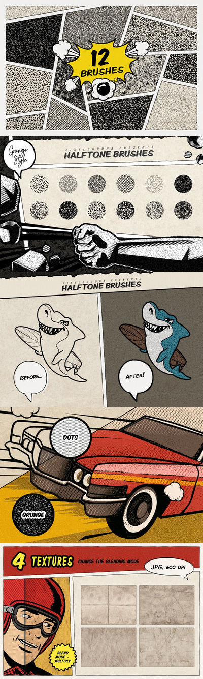 复古漫画：风格procreate笔刷（brushset）