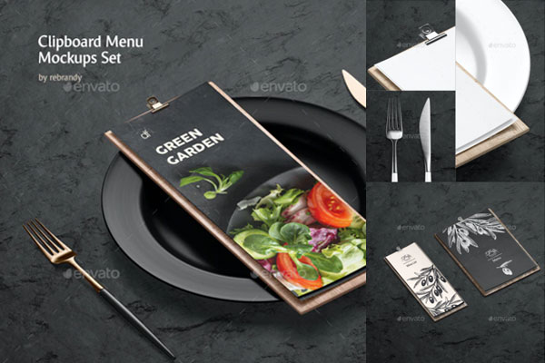 餐厅食物清单菜单样机集