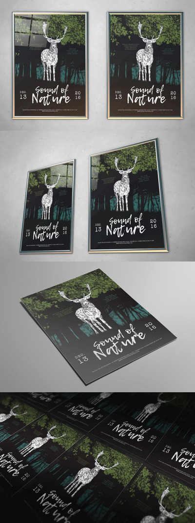 时尚高端天之音音乐海报设计模板-AI，PSD