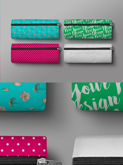 铅笔笔袋笔盒设计样机（PSD）