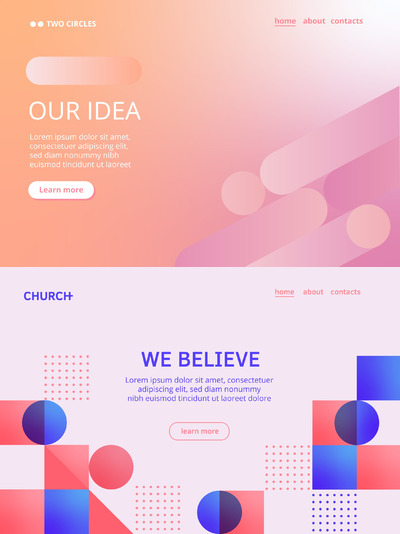 多边形几何概念着陆页模板下载(AI,PSD,FIG)