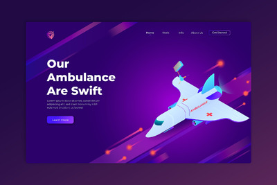 2.5D飞机救援概念着陆页模板下载(AI,EPS,JPG,PNG,SVG)