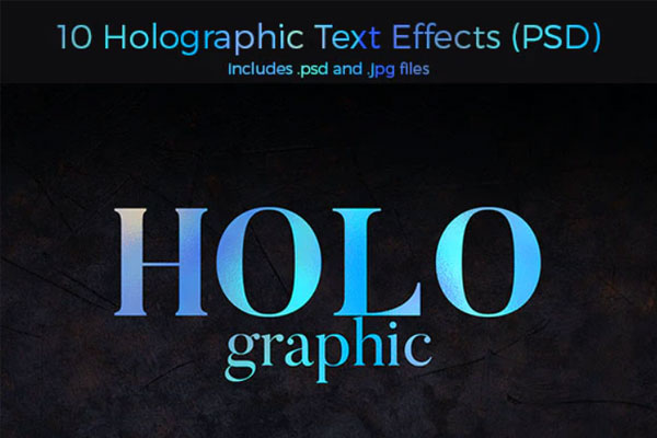 10种全息文字效果样式素材