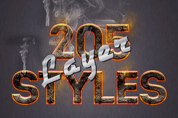 205种ps图层样式巨无霸素材包