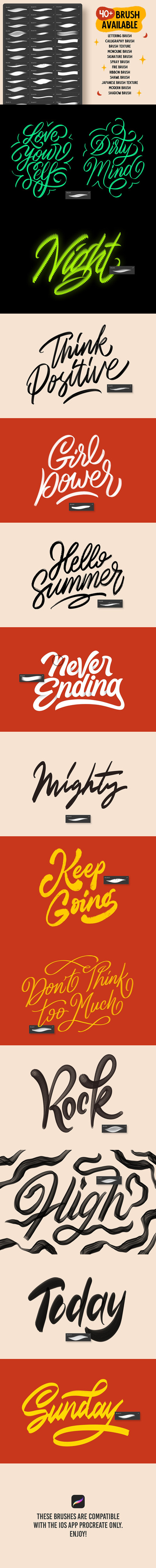 40+ Procreate 字母笔刷下载（brushset）