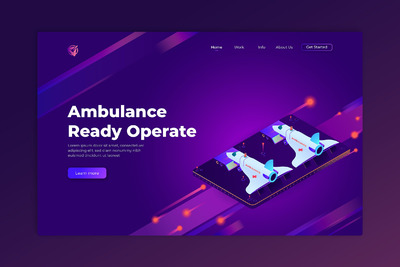 2.5D飞机救援概念着陆页模板下载(AI,EPS,JPG,PNG,SVG)