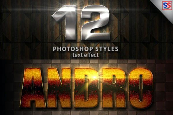 12款豪华闪光金属文字效果ps图层样式素材v.21