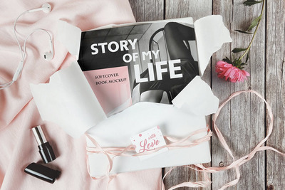 软封面书平面模型样机（PSD）