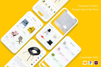 家具和椅子设计应用APP UI（FIG,SKETCH,XD）
