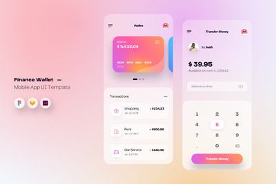 钱包和金融移动应用APP UI（FIG,SKETCH,XD）