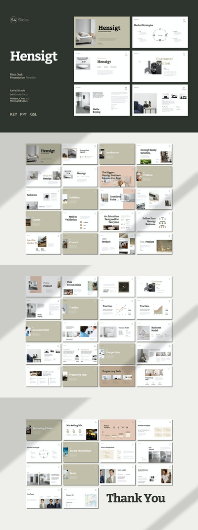 简约时尚高端清新多用途powerp幻灯片演示模板（pptx&key）