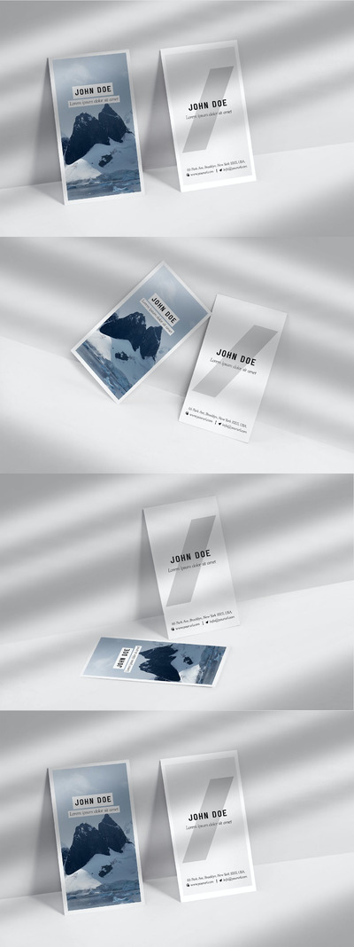 高品质的逼真质感房地产名片设计VI样机展示模型mockups