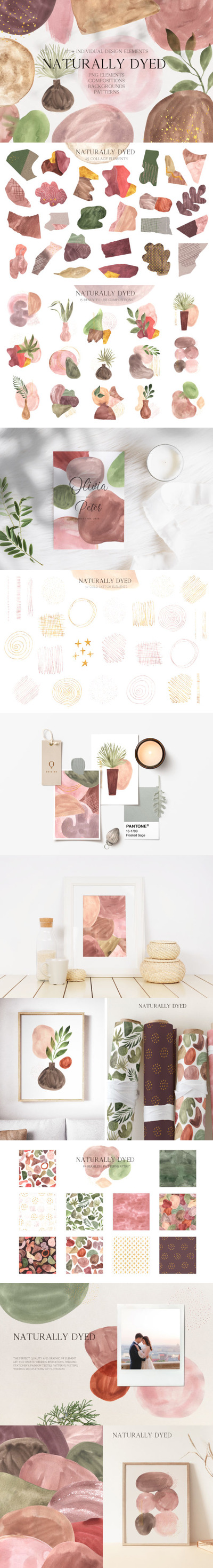 抽象现代水彩元素图形包