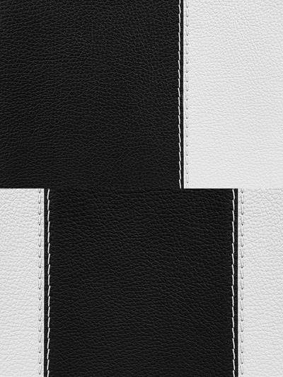 两种黑色和白色皮革纹理和缝线（JPG）