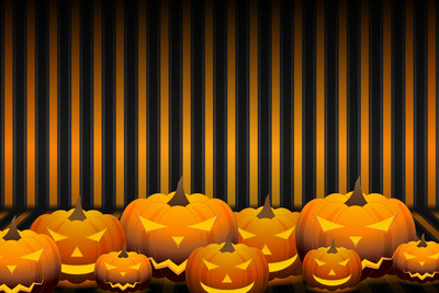 橙色万圣节南瓜背景(EPS,JPG)