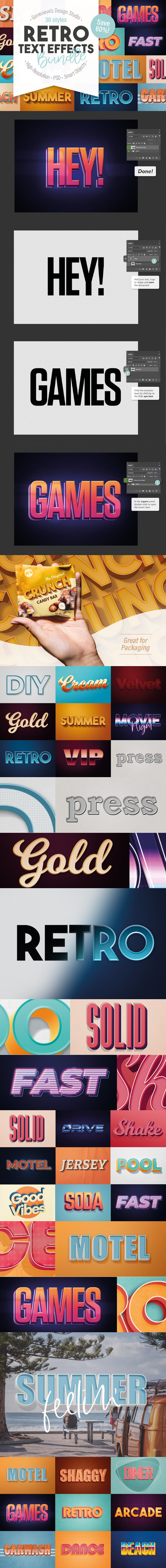 复古80年代3D文字效果巨无霸素材包