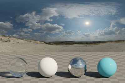 采石场荒野上午阳光天空HDRI材质下载（hdr）