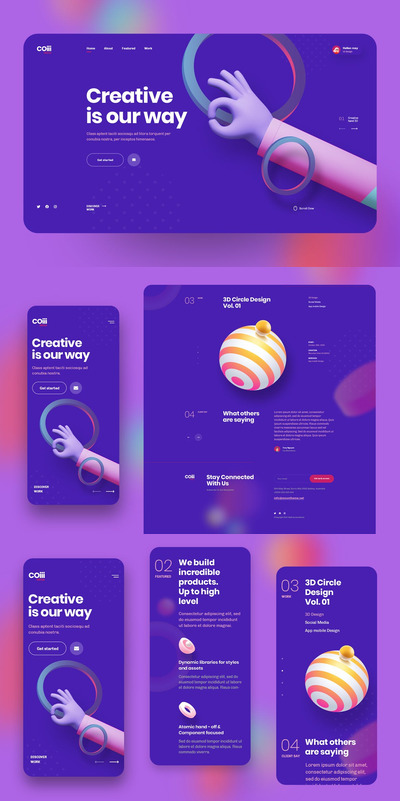 现代简单的创意机构登录页面模板（XD,PSD）