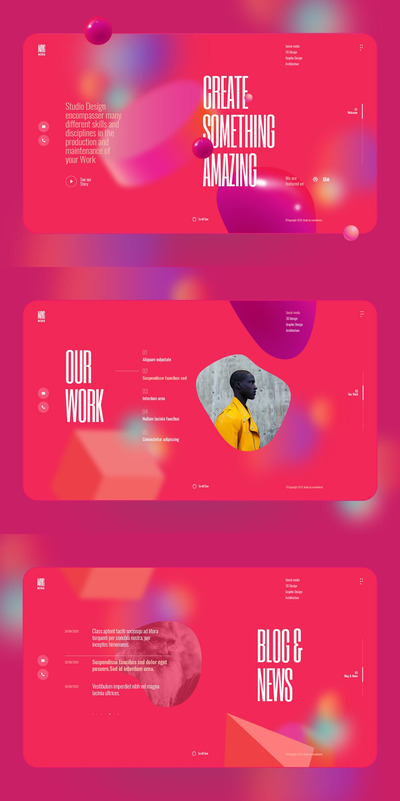 美格创意机构着陆页面模板（XD,PSD）