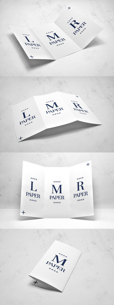 三折页设计样机(PSD)