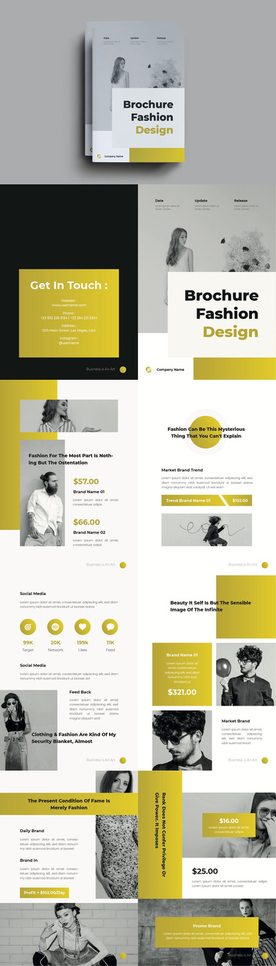 多种格式多用途的品牌手册画册宣传册杂志房地产楼书设计模板-AI，EPS，INDD，PSD