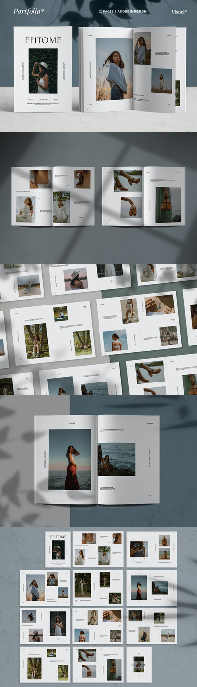 时尚高端专业优雅多用途摄影作品集画册宣传册设计模板
