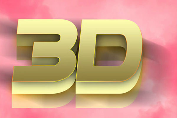 亮金色3D文字特效图层样式素材