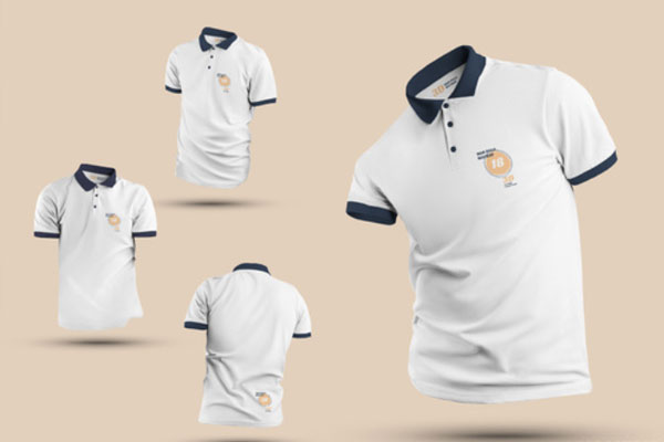 4个Polo衫设计服装样机模板