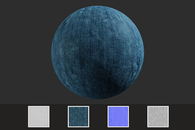 无缝牛仔布面料材质下载（JPG）