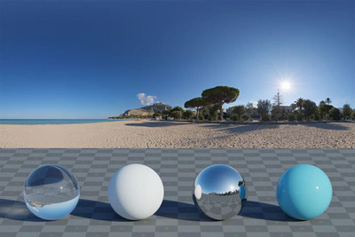 早上海滩+干净天空的HDIR体图材质下载（HDR）