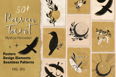 塔罗神秘万圣节图形(JPG,PNG)