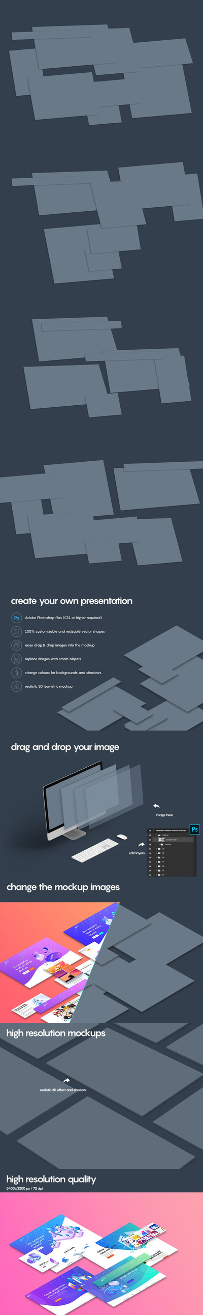 多角度酷炫响应式网页样机(PSD)