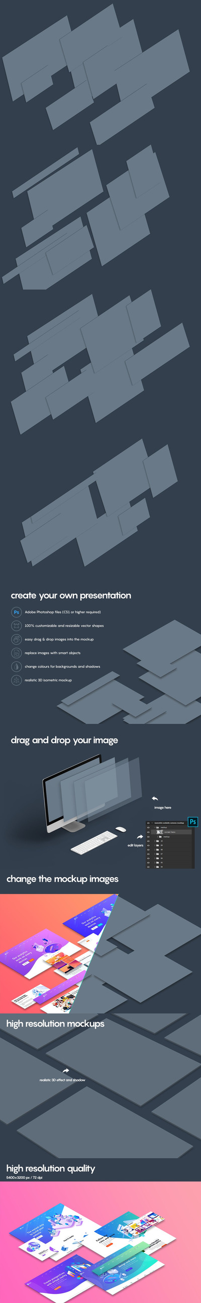 多屏设计展示响应式网页样机(PSD)