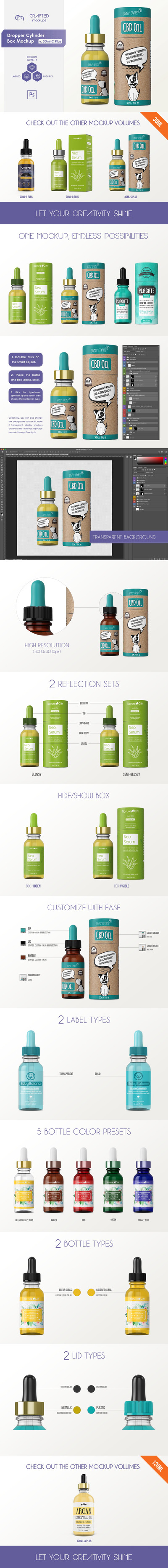 30ml滴管瓶外观包装设计样机模板