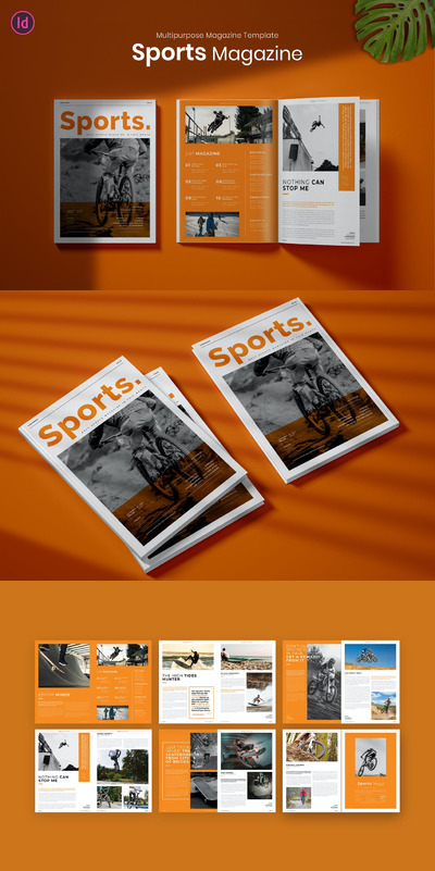 高端时尚简约清新多用途体育杂志品牌手册画册宣传册杂志房地产楼书设计模板