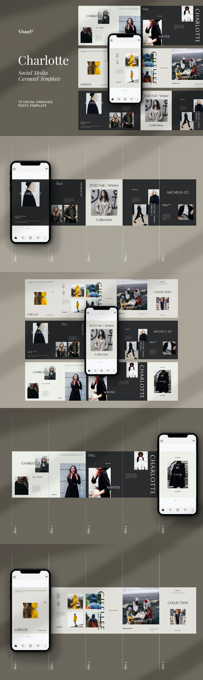 优雅时尚高端简约清新Instagram社交媒体banner海报设计模板集合