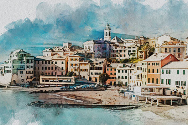 精美的艺术水彩画效果PS动作