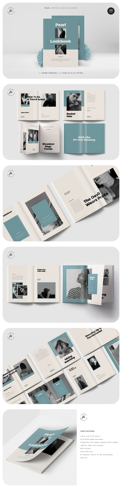 时尚简约清新高端优雅画册宣传册杂志房地产楼书设计模板