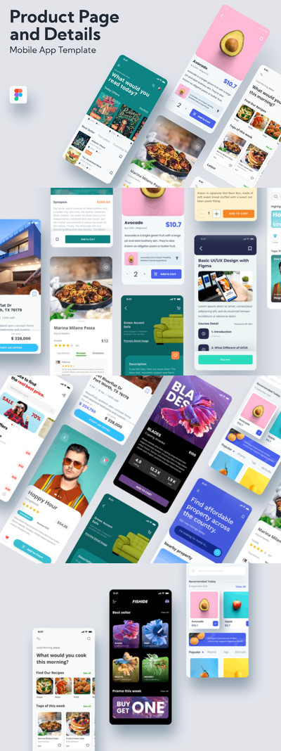 产品页面和详细信息-移动应用模板APP UI KITS