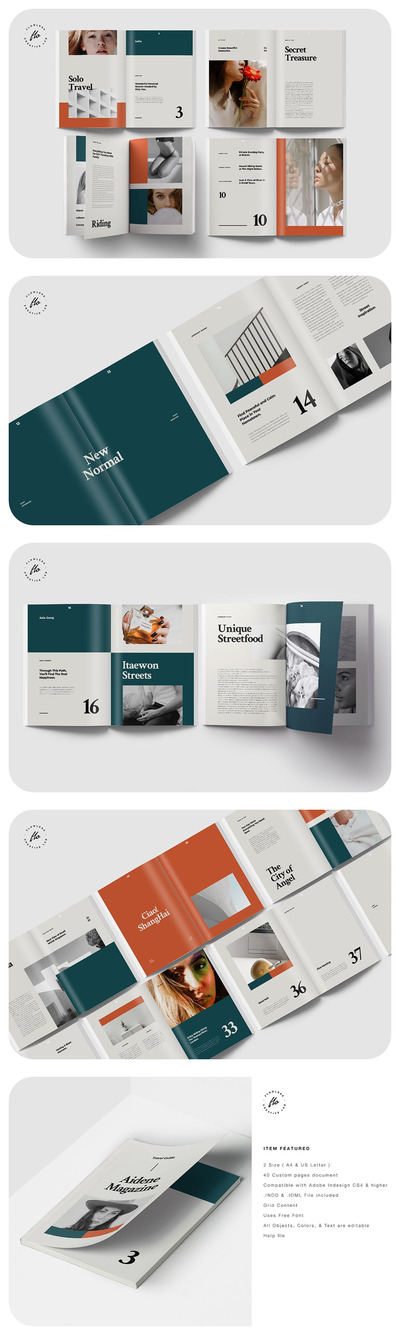 艾登旅游指南杂志画册模板（INDD）